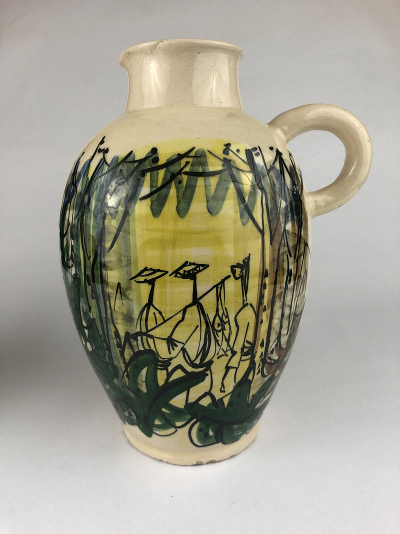 Pair of Tjipaganti Bandung Indonesian Art Pottery Ewers, Mid-Century Modern, c. 1950s–1960s