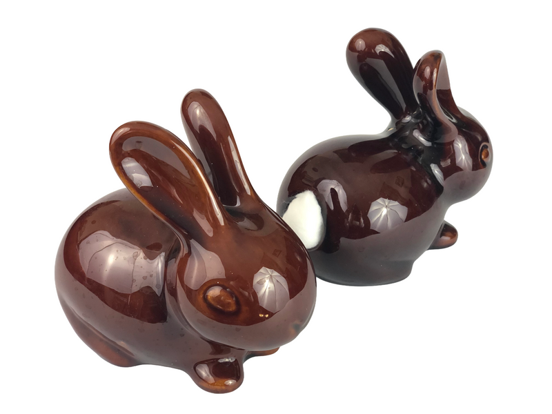 Denmead Pottery Rabbit Cotton Wool Holder