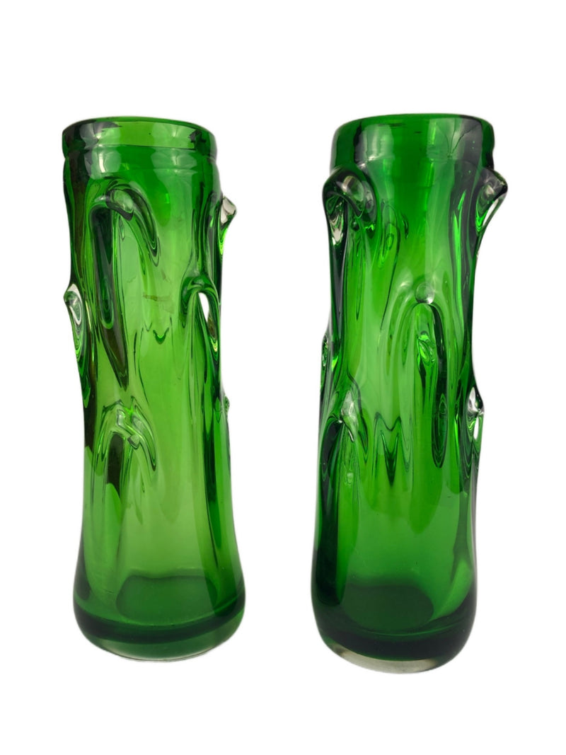 Jan Beránek Skrdlovice Glassworks Czechoslovakian 1960s Cased Glass Vases