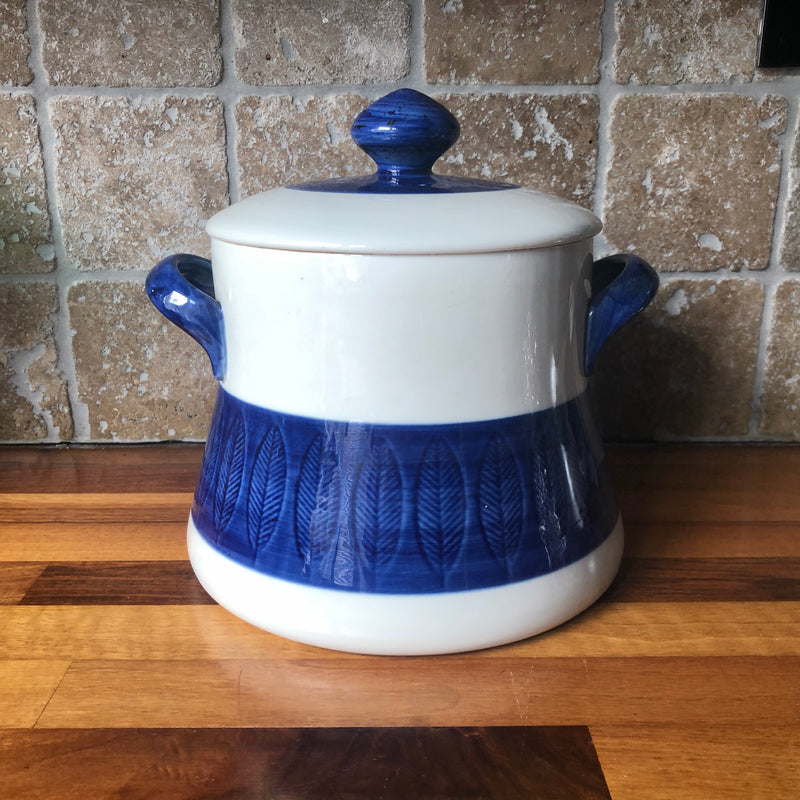 Rorstrand Koka Blue Large Casserole Dish - Bean or Soup Pot, Hertha Bengtson Design, Scandinavian Mid Century