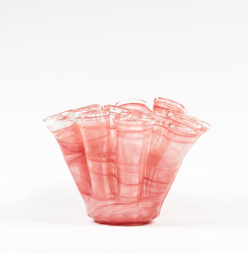 Smokey Red Handkerchief Vase