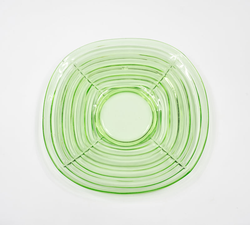 Green Depression Pressed Glass Plate