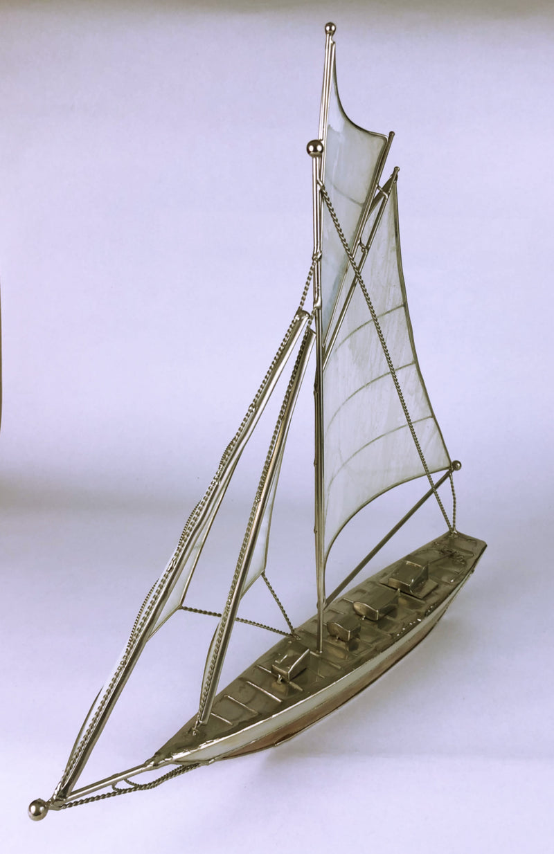 Stained Glass and metal Sailing Yacht
