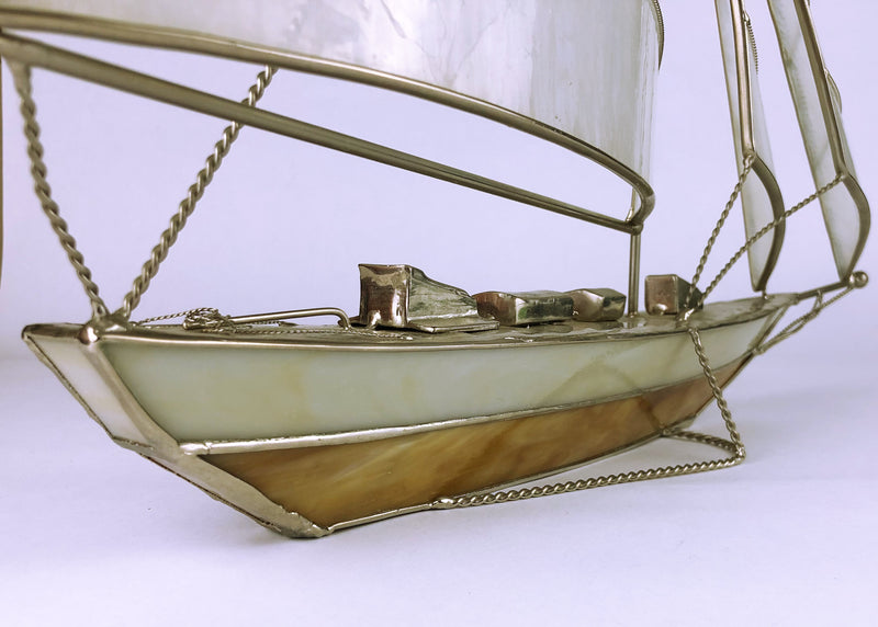 Stained Glass and metal Sailing Yacht